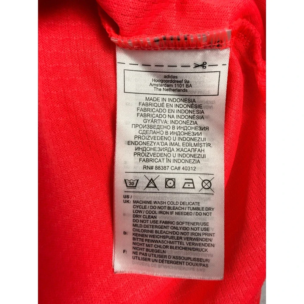 Adidas Mens XL Neon Coral Orange Performance Training Running T-Shirt